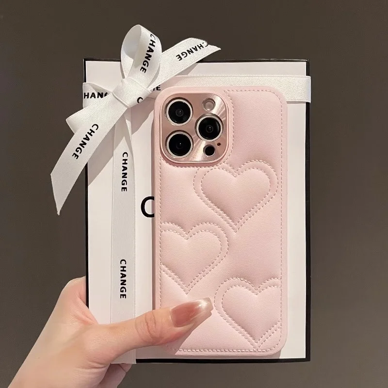 

Faionable Silicone Phone Case for 6Promax Full Cover Heart Line Design Anti-Fall Women's Sle Protective ell for ...