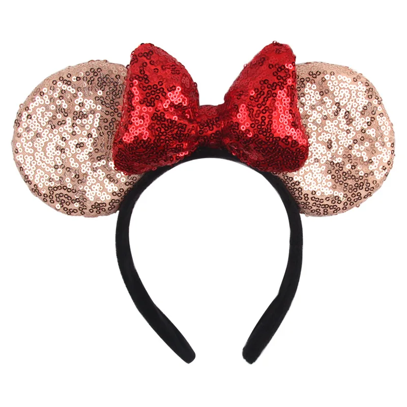 Amusement Park Mickey Headband, Minnie 3D Sequins, Bow Headband, Mickey Mouse Sequins Headband