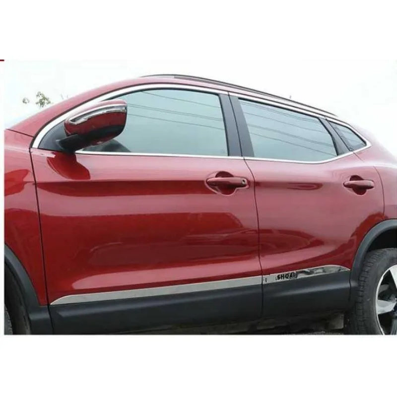 CHROME SIDE DOOR BODY MOLDING TRIM COVER LINE GARNISH PROTECTOR ACCESSORIES for Nissan Qashqai j11 2016 2017 2018 2019