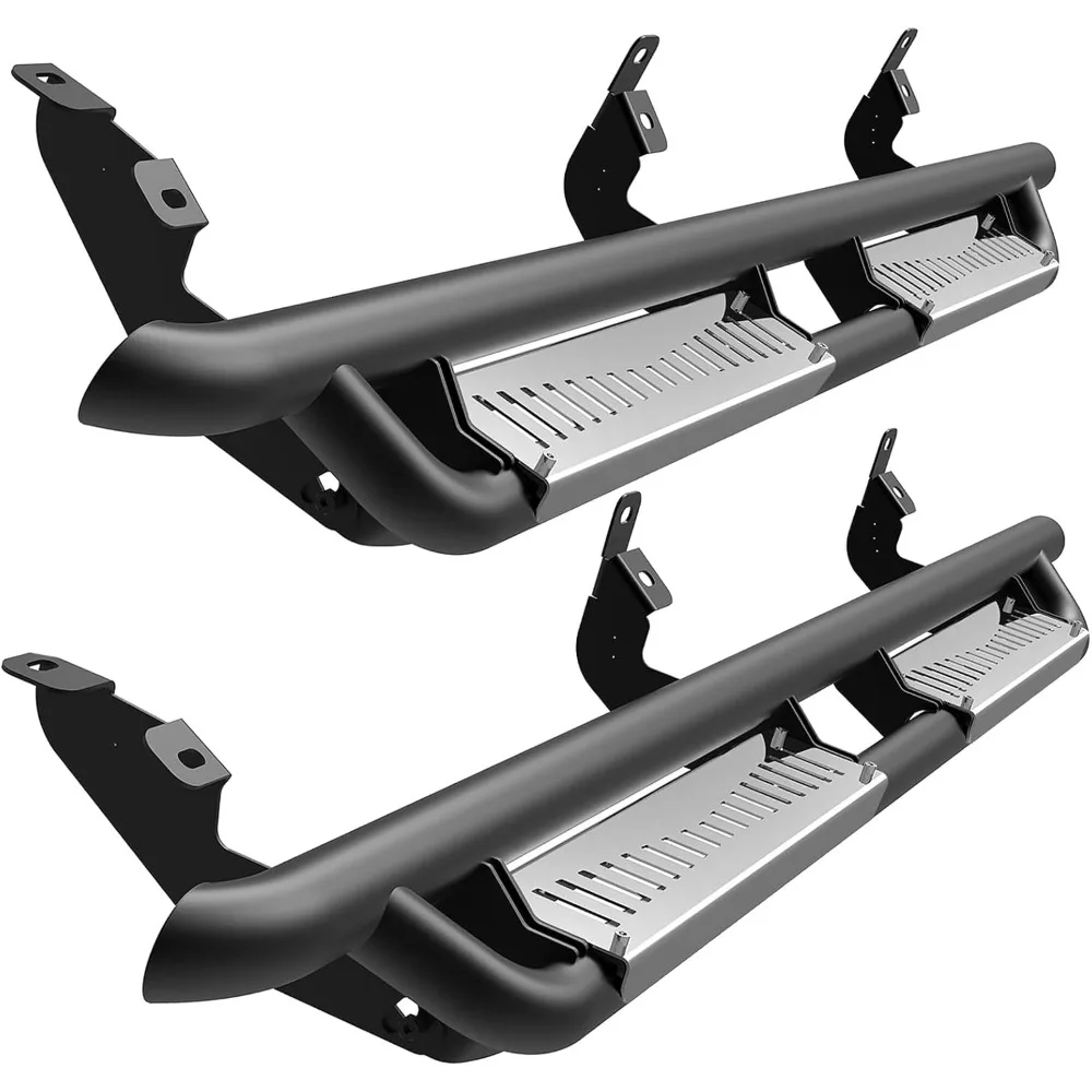 لوحات الجري مناسبة لـ Dodge Ram 1500 2019-2025 Crew Cab جسم جديد، خطوات جانبية مناسبة لـ Ram 1500 2025 شديدة التحمل من الفولاذ المقاوم للصدأ Pa