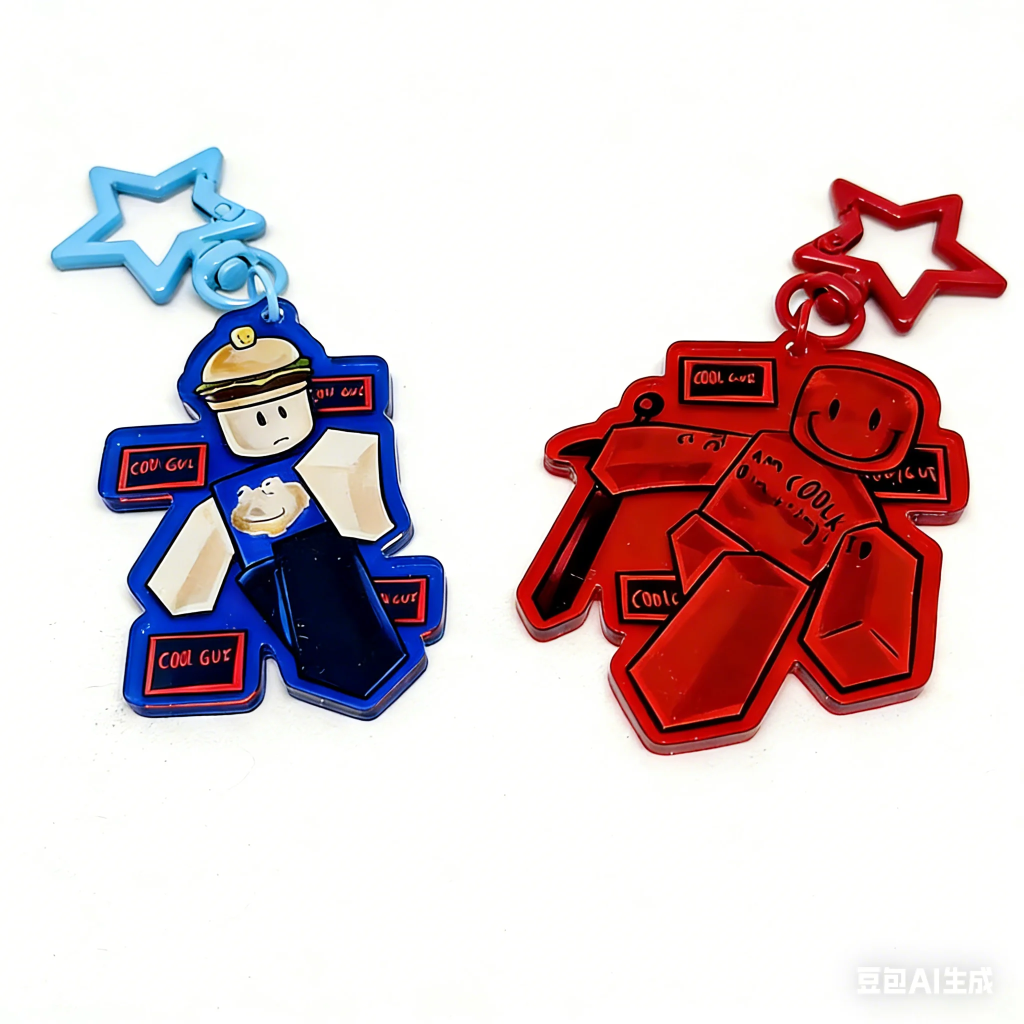 Llavero acrílico Forsaken C00lkidd & 007n7 con bordes de colores / Colgante de personaje de videojuego de dibujos animados Kawaii