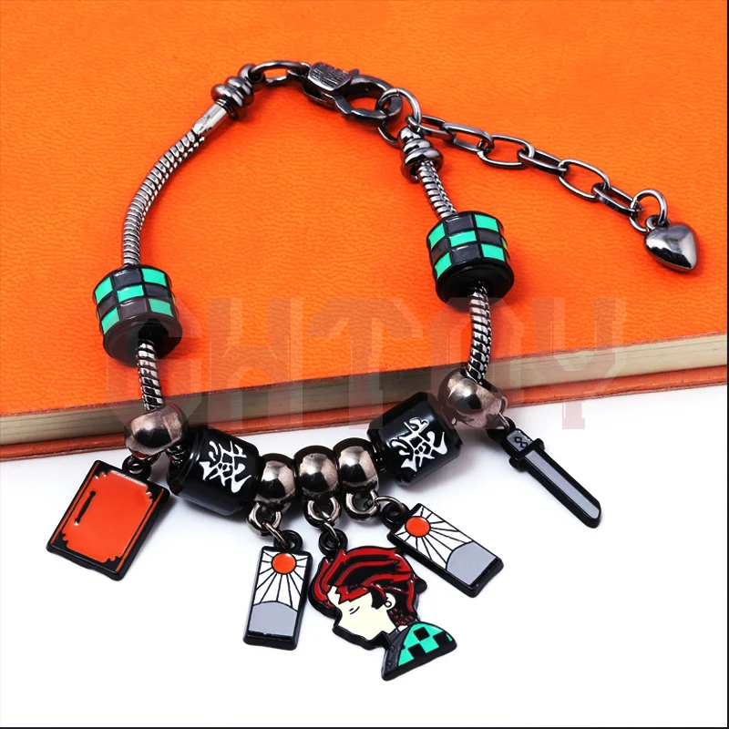 

18cm DIY Bracelet Demon Slayer Anime Peripherals Tanjirou Sun Wheel Knife Kimetsu Cosplay Jewelry Commemorative Gifts for Fans