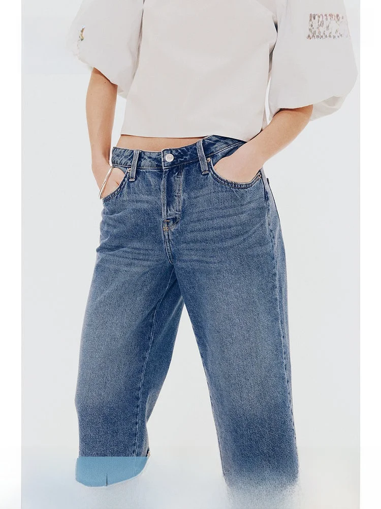 

Low Waist Knee-Length American Style Five-Point Denim Jeans for Women Summer Commuting H&M Cotton 100% Ladies Premium Jeans