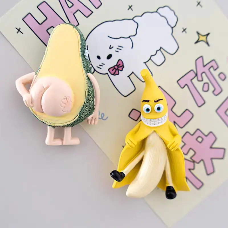 3D Funny Refrigerator Magnets Fruits Food Banana Avocado Magnets for Fridge Whiteboards Home Decoration Fridge Magnet Powerful