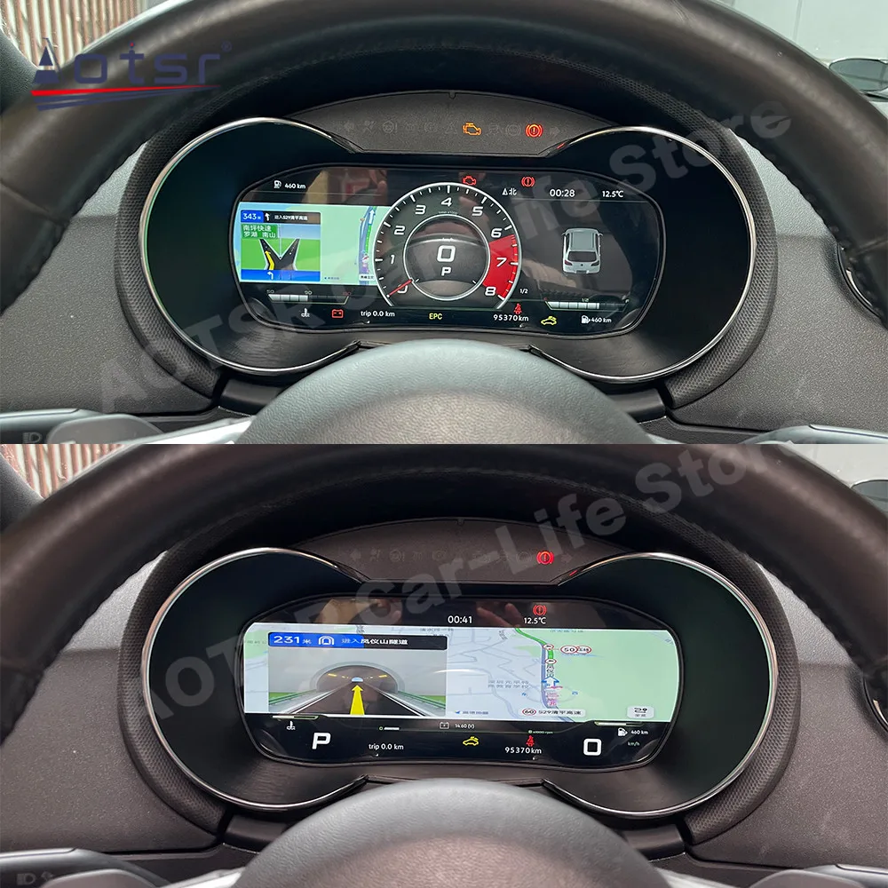 12.3 inch Android Digital Performance Display Dashboard For Audi TT 2008 2009 2010 ~2014 LCD Speed Table Car Virtual Information