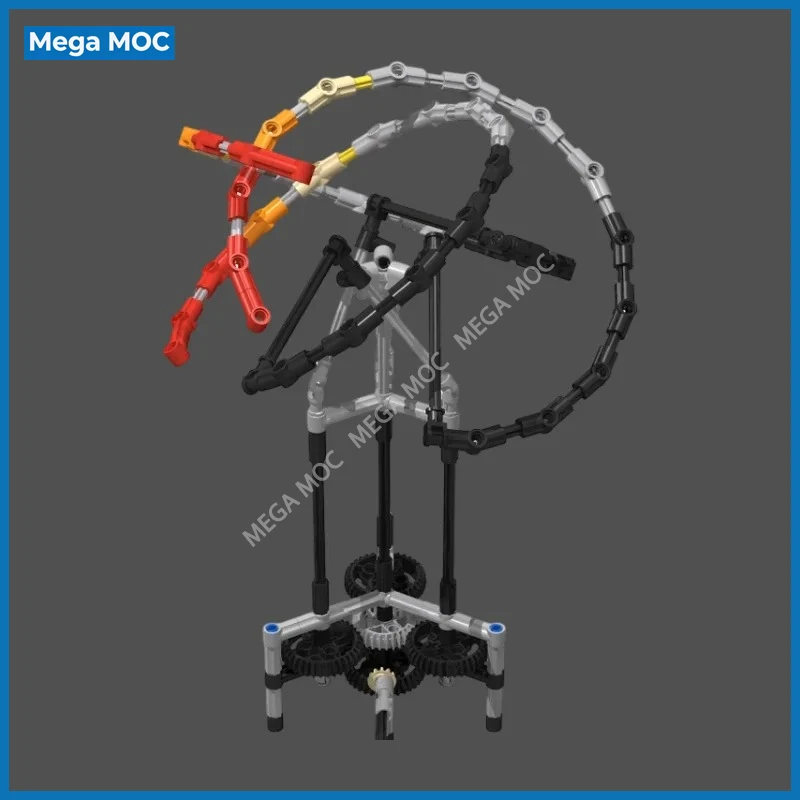 Three Dimensional Crossing Rings Kinetic Model Building Blocks Rotatable Geometry Art Sculpture MOC Bricks Collectible Decor