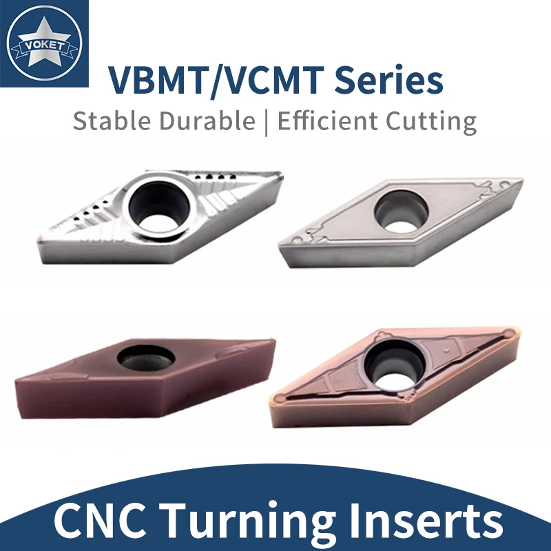 

MZG CNC diamond turning inserts VBMT160404/160408 for processing stainless steel, copper, and aluminum alloys on lathes.