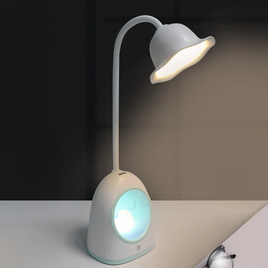 AB08-LED Fold Desk Lamp Contact USB Chargeable Reading Eye-Protect With Lamp Night Light