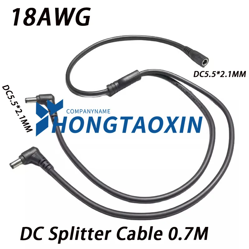 Power 1 Female to 2 Angled Male Way Splitter Adapter Connector Plug Cable 5.5mmx2.1mm 12V For CCTV Camera LED Strip Router