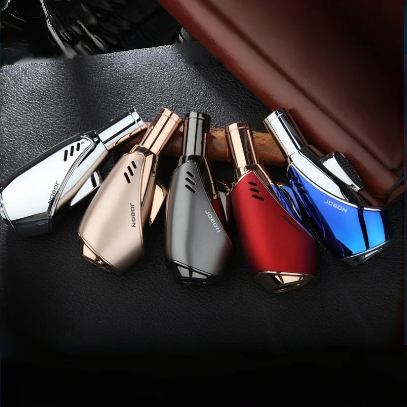 

JOBON Butane Gas Torch Lighter Windproof Blue Flame Metal Cigar Lighter for BBQ Jewelry Baking Welding - Creative Personalized T