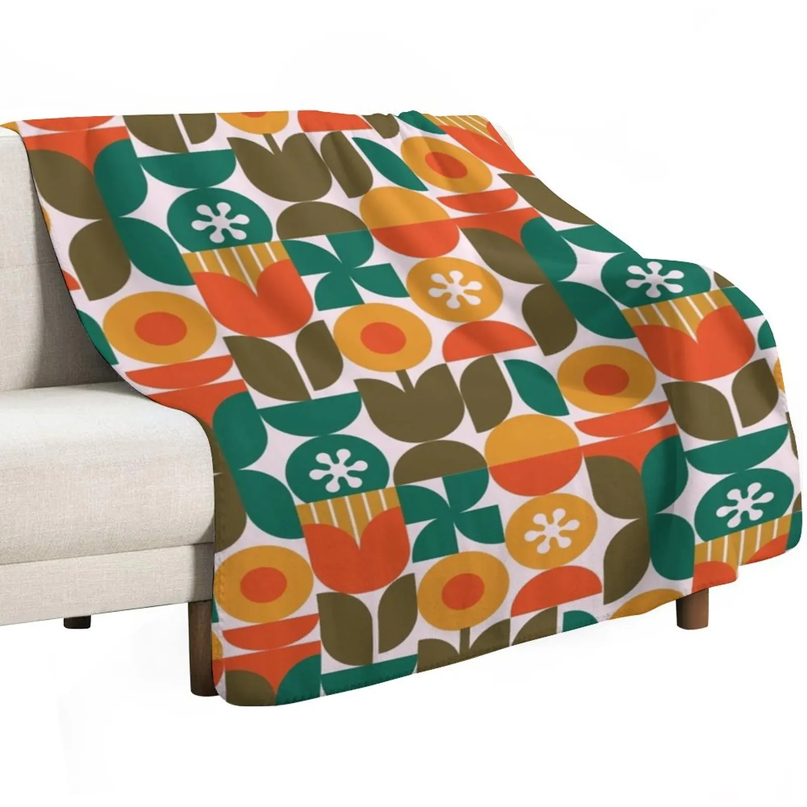 Mid Century Modern Throw Blanket Baby valentine gift ideas Plaid on the sofa Sofa Quilt Flannels Soft Big Blankets