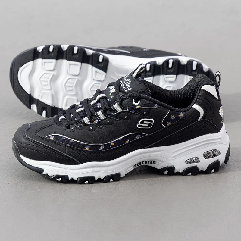 

Skechers Women's Sneakers D'Lites Panda Shoes Daisy Thick-Soled Height-Increasing Casual Shoes 896180-Bkw