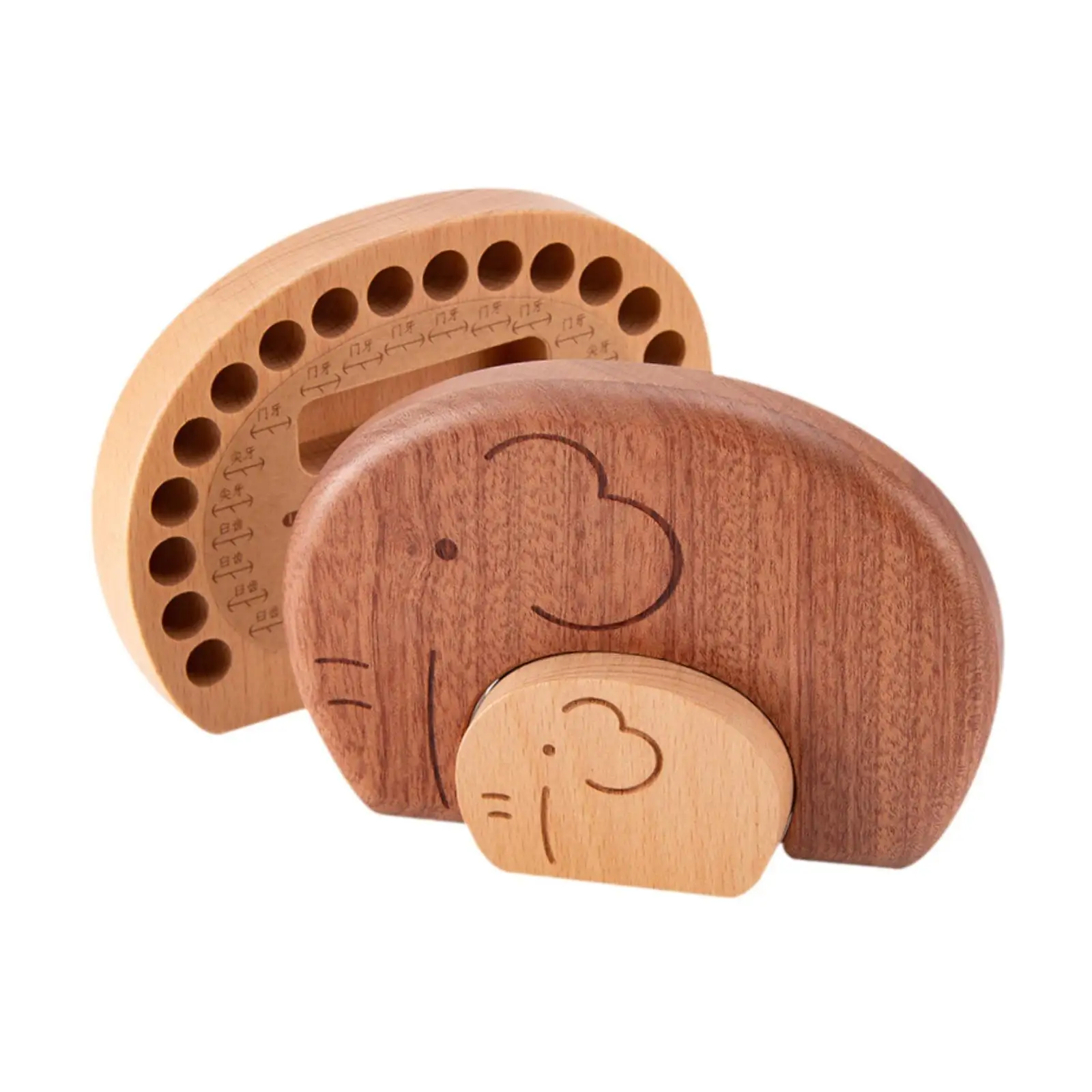 Boîte de rangement en bois pour dents de bébé, ornement de bureau multifonctionnel pour enfants nouveau-nés, boîte de collecte de cheveux compacte faite à la main légère