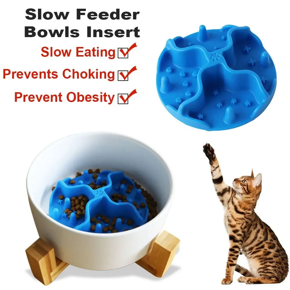 New Silicone Slow Feeder Insert Suction Cups Soft Dog Bowls Insert Non Slip Slow Eating Feeder for Dogs Puppy