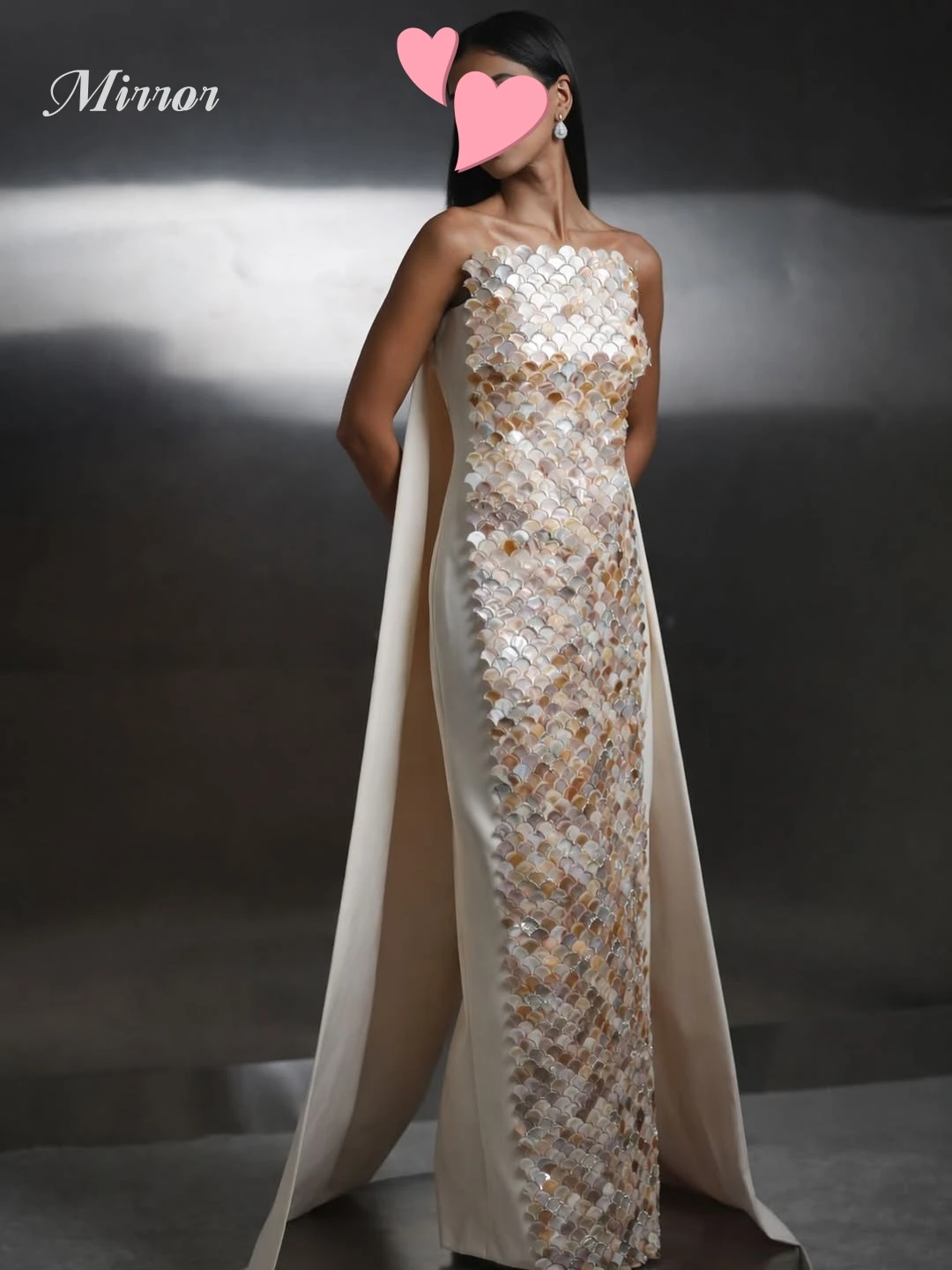 

Mirror Dress Elegant Vintage Sweet Champagne Mermaid Stylish New Lace Customize Formal Occasion Prom Dress Evening Party Gowns
