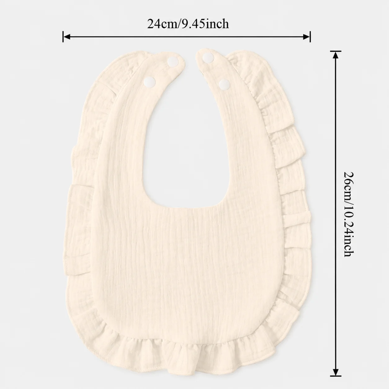 5PCS Baby Bib Set Ruffle Edged Soft Gauze Saliva Catcher Adjustable Buckle Feeding Bibs Suitable for Newborns Infants And Toddle