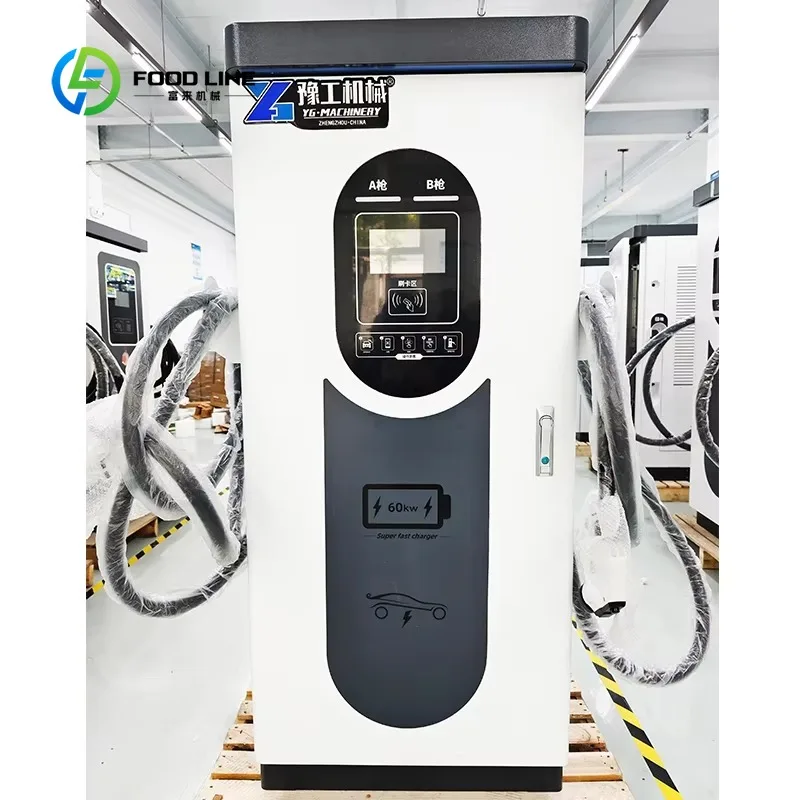 Customized Intelligent Touch Screen EV Car Charger Station Double Gun High Capacity DC Fast Charging Pile for Parking Charging