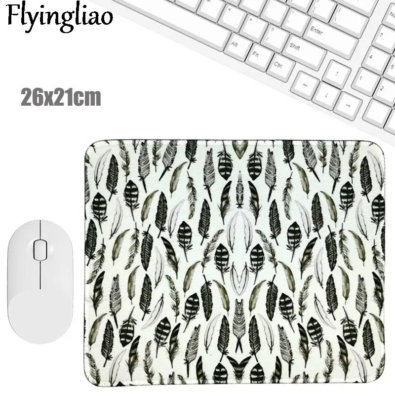 Vintage Leaves Feathers Mouse Pad Pad Laptop Mouse Mat for Office Home PC Computer Keyboard Cute Mouse Pad Non-Slip Pad Mouse