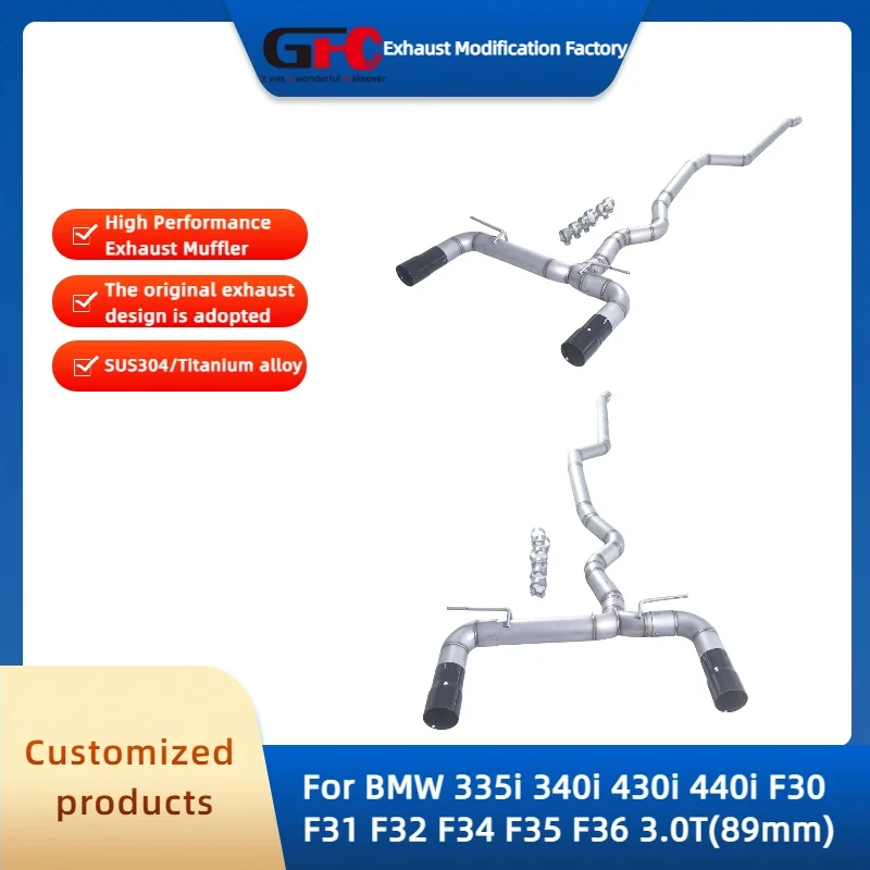

Прямая выхлопная труба GFC для BMW 335i 340i 430i 440i F30 F31 F32 F34 F35 F36 3.0T Высокопроизводительная выхлопная труба из нержавеющей стали