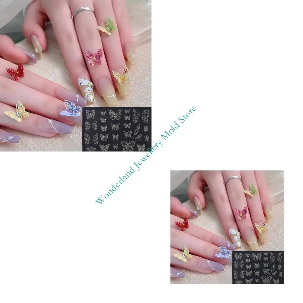 H7EB Transparent Silicone Tool Embossing Mold For Lifelike Butterfly Art