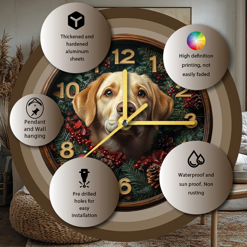 POP Labrador Retriever Pet Clock Perfect Pet Memorial Gift for Dog Lovers - Ideal Christmas Decoration for Home