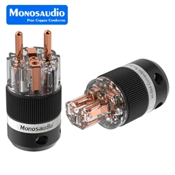 Monosaudio E101/F101 Pure Copper Shuko Power Connector High Quality EU Version Power Plug Adapter Hi-end Power Cable Jack