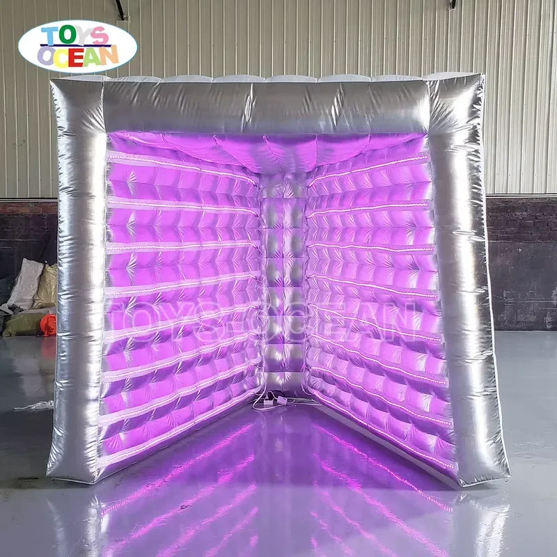 Inflatable LED Photo Booth, Quilted Diamond Inflatable Lighting Photo Tent With LED Strip for Party Event Brand Activation