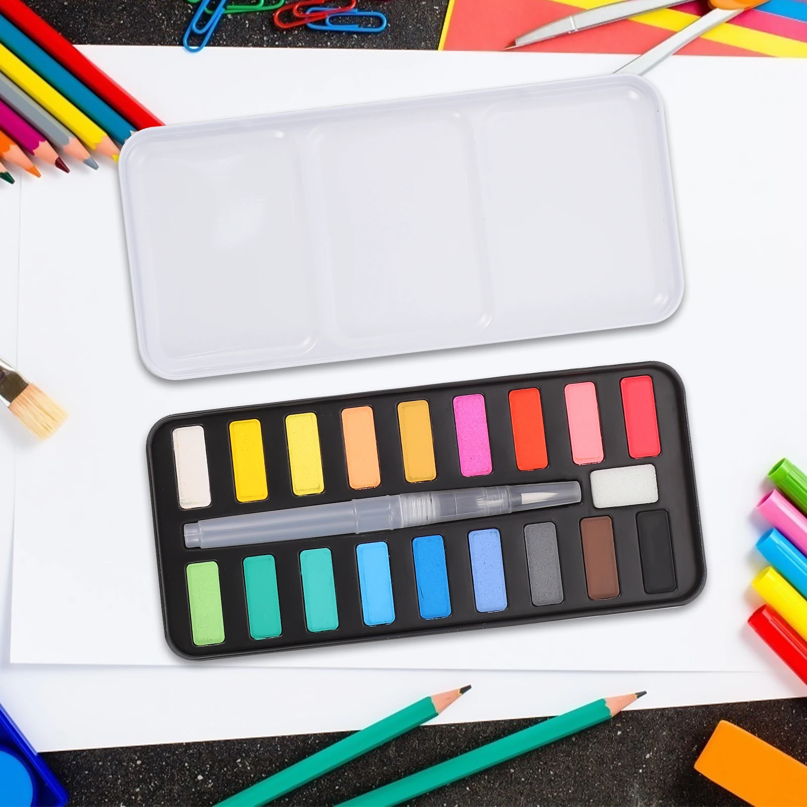 

1 set Watercolor Paint Set Solid Pigment Kit Travel Sketching Supplies Portable Coloring Gift for Artists Quick Dry