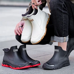 Men's Rubber Boots Waterproof Shoes for Fishing Husband Galoshes Work Rain Boots Man Oil-proof Non-slip Kitchen Shoes Footwear