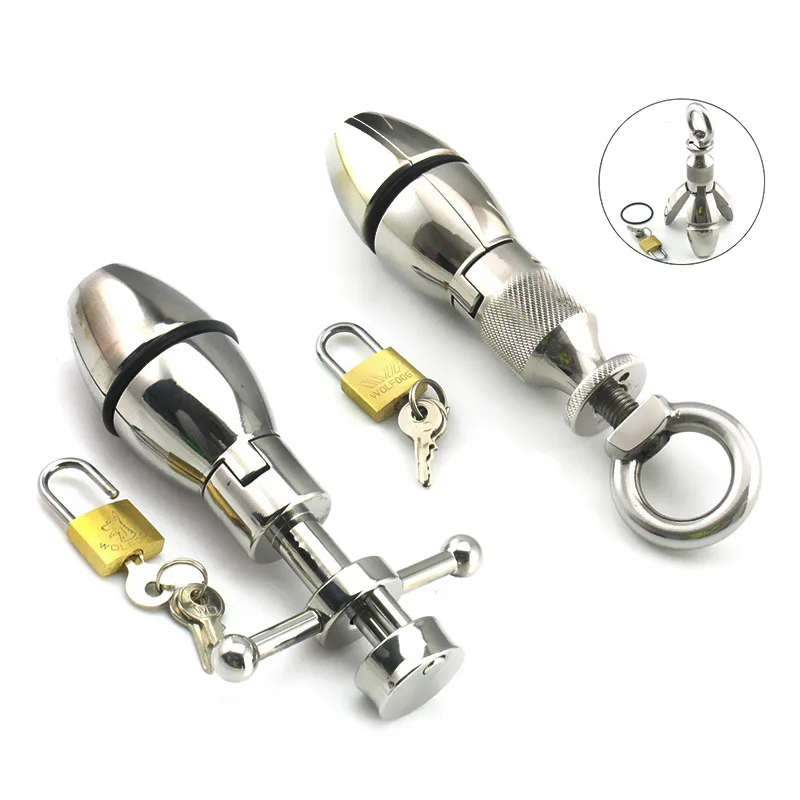 الثقيلة فتح وإغلاق المكونات الشرج قفل الفناء الخلفي قفل لعبة الجنس المهبلي أداة جنسية لعبة الكبار، الفولاذ المقاوم للصدأ #3