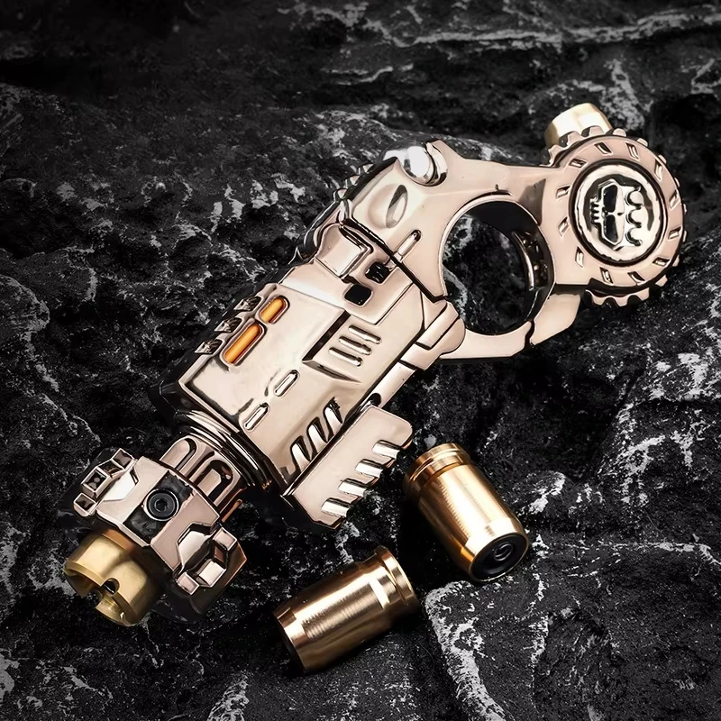 Mini Metal EDC Stress Relief Toy Pistol Guns Eject Fidget Roller Spinner Mechanical Slider Ratchet Wheel Paragraph Ring Adults