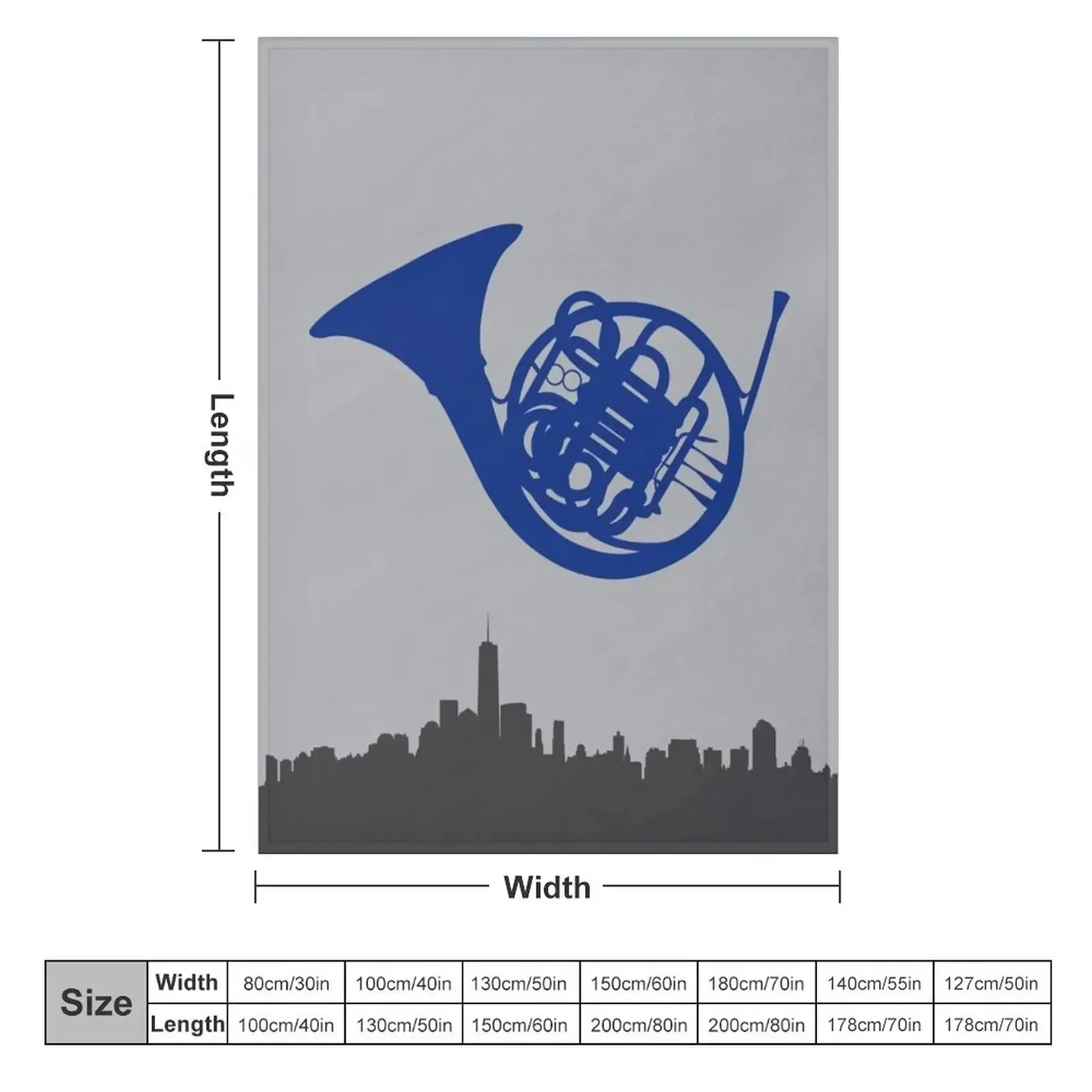 Blue French Horn HIMYM Throw Blanket Loose Travel Large warm for winter Blankets