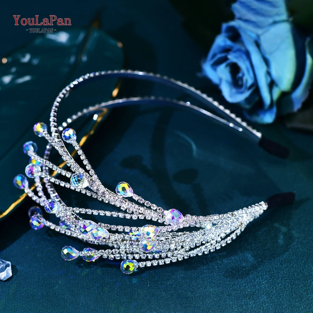 

YouLaPan Bride Rhinestone Hair Hoop Wedding Bridal Hair Accessories Ladies Gorgeous Headwear Banquet Jewelry Girls Gift HP629