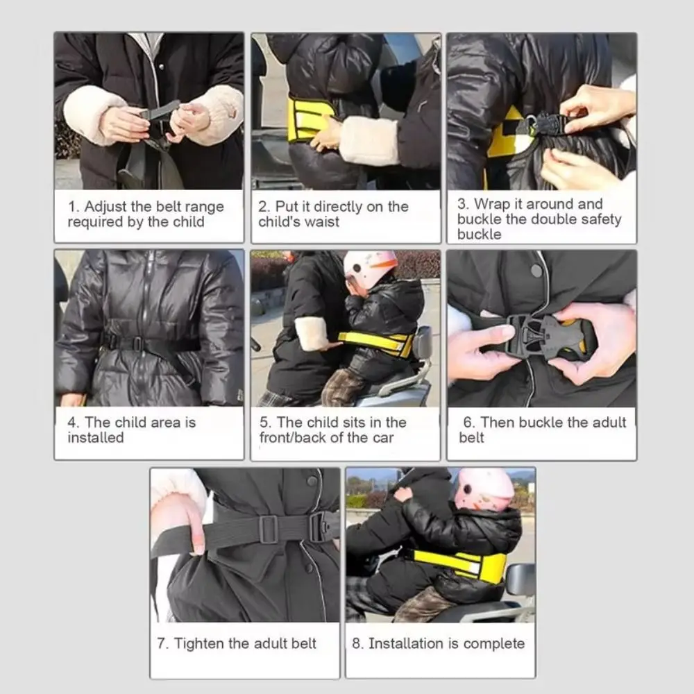 3D Breathable Fabric Safety Harness Protective Belt Anti-Fall Design Motorcycle Safety Harness Passenger Seat Belt