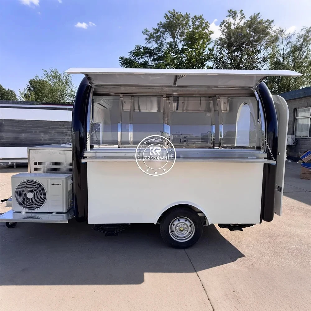 

Уличная тележка для мороженого для хот-догов, бар для закусок, прицеп для общественного питания, грузовик для еды, полностью оборудованный скрытый мобильный прицеп для еды на продажу