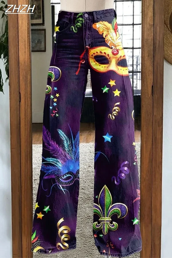 

Винтажные брюки Groovy 1970-х годов, широкие брюки, хиппи, дискотека, психоделические искусственные джинсы, стильные женские брюки для карнавального фестиваля, брюки для взрослых