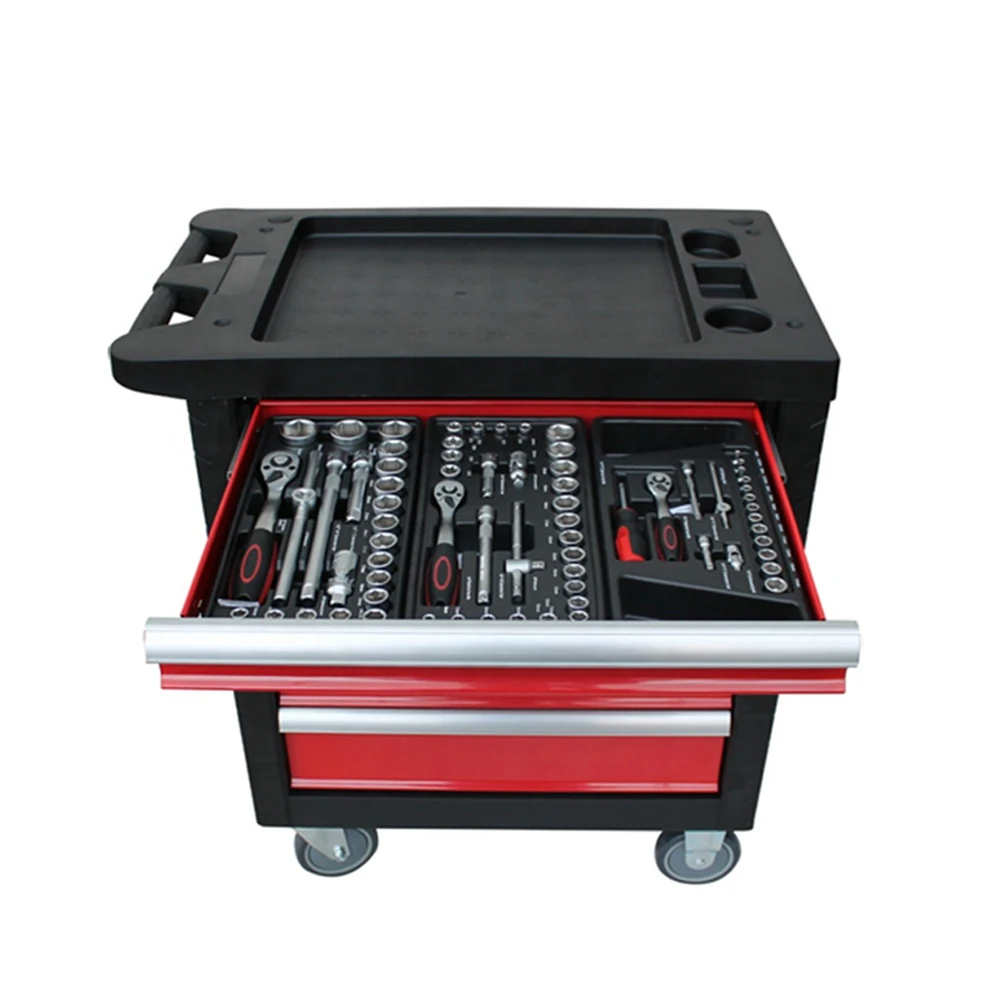 China Professional 7 Drawers Roller Tool Sets Box Storage Tool Trolley With Car Repair Tools