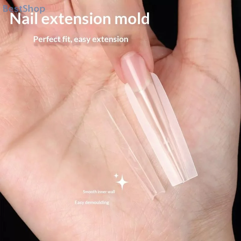 140/280 Stuks Sandwich Dual Nail Forms Extensions-Dual Forms Top Bottom Mold Lange Vierkante Amandel Nail Art vormen Manicure Tool
