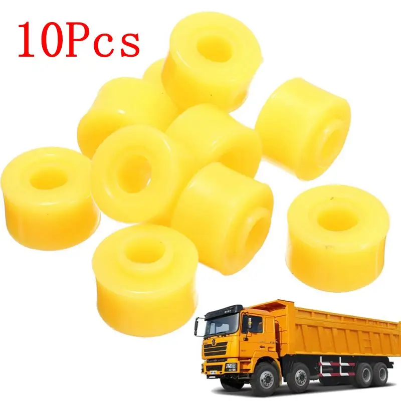 10Pcs/Set 10mm  Automobile Shock Absorber Bush Yellow Universal Rubber Buffer Shock Absorber Bushings Part For Auto Car Shocker