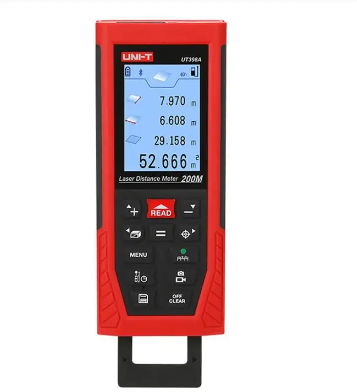 جهاز قياس المسافة بالليزر UNI-T مزود بكاميرا مرئية لتسجيل وتصدير بيانات الفيديو UT398A