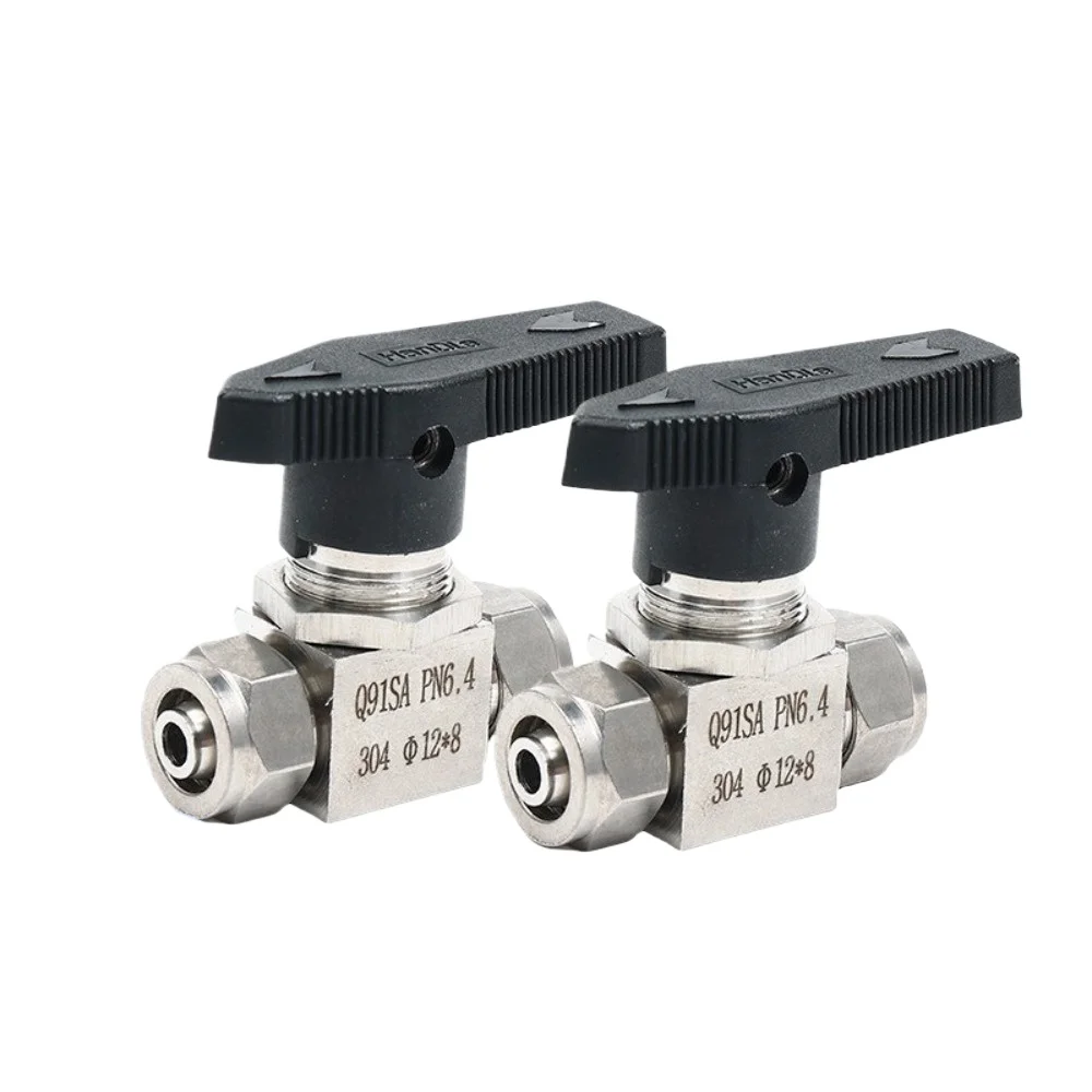 6 8 10 12 14 16 mm Hose Quick Twist Scew Nut Shut Off Ball Valve 304/316 Stainless Steel Pneumatic Air