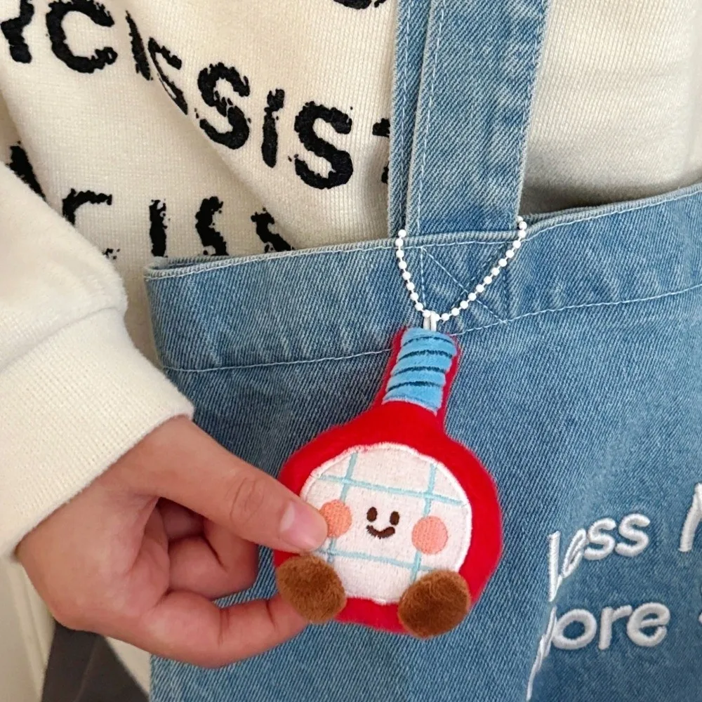 2 szt./zestaw Nowy brelok do kluczy w kształcie rakietki z kreskówki, pluszowy zestaw rakietek, zawieszka do lalki, zabawka, zawieszka dla najlepszego przyjaciela