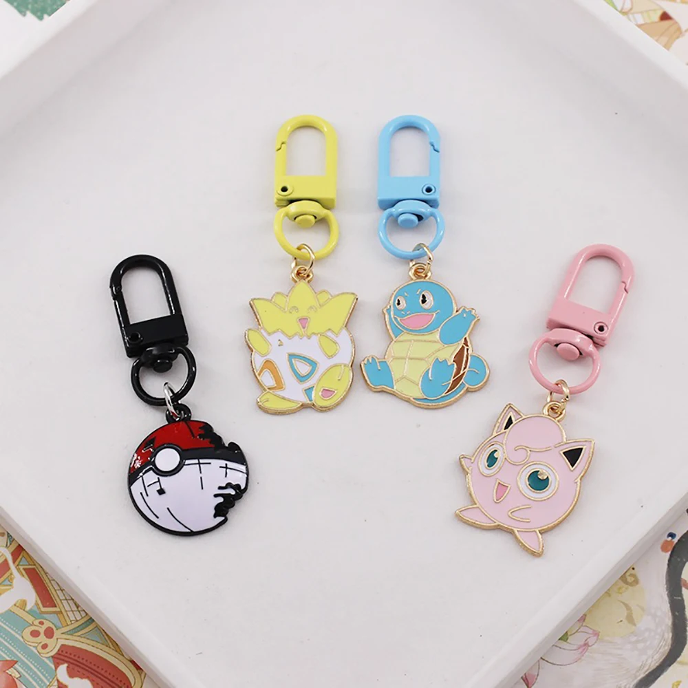 Pokemon Keychain Squirtle Bulbasaur Pikachu Cartoon Key Chain Pendant Alloy Pokémon Keyring Bag Pendant Accessorie Jewelry Gift image 3