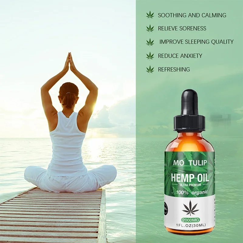 30ml 100% Organic Ultra Premium Oil 2000MG Reduce Anxiety Improve Sleeping Quality Relieve Soreness Refreshing For Adult