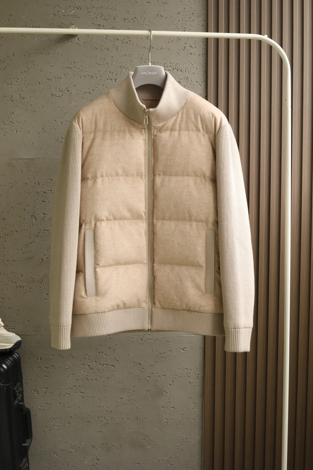 

Warmth Faionable Pure Color Men's Casual Knitted Patchwork down Jaet Autumn Winter New Arrival MHTO Brand Youth Sle