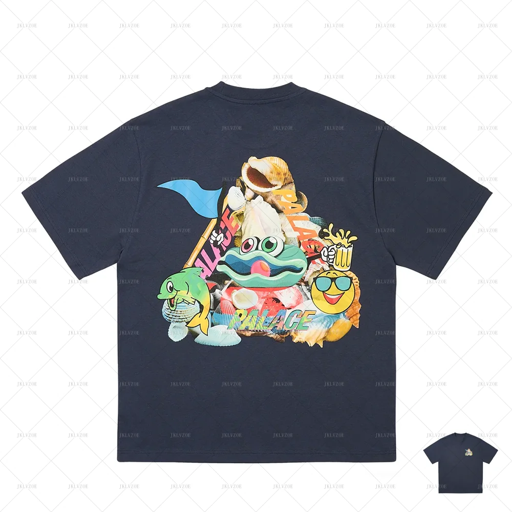 Gran oferta de camisetas de estilo callejero de vacaciones Hip Hop Harajuku Y2k, camiseta deportiva informal con estampado de marca de monopatín para hombre de verano
