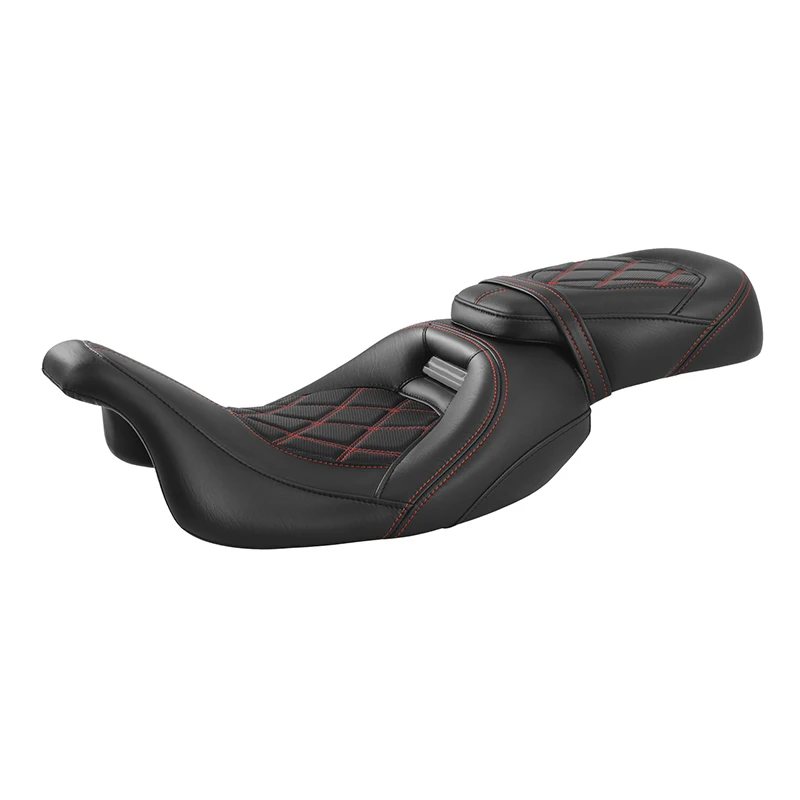 Motorrad-Fahrer- und Beifahrersitz, Zweisitzer, niedriges Profil, passend für Harley Touring Road King 2009-2023