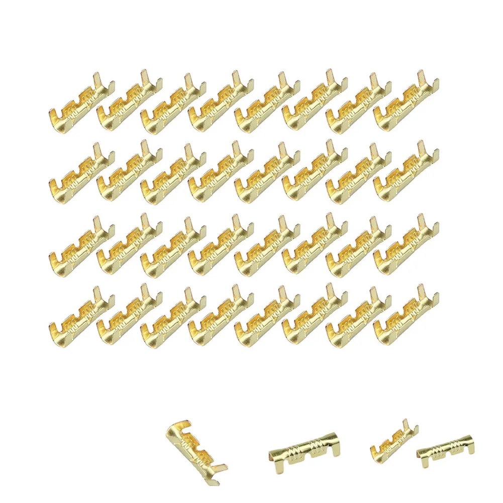 Brass Crimp Terminals 200pcs 453U Type 0 5MM 1 5 Square Millimeters for Electrical Quick Connection and Disconnection