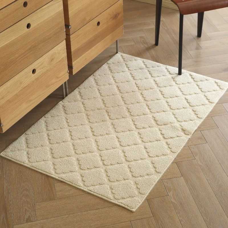 Luxury New Design Cream Entryway Door Mat Non-Slip Waterproof Carpet for Bedside Bathroom Kitchen and Indoor Hallway Outdoor