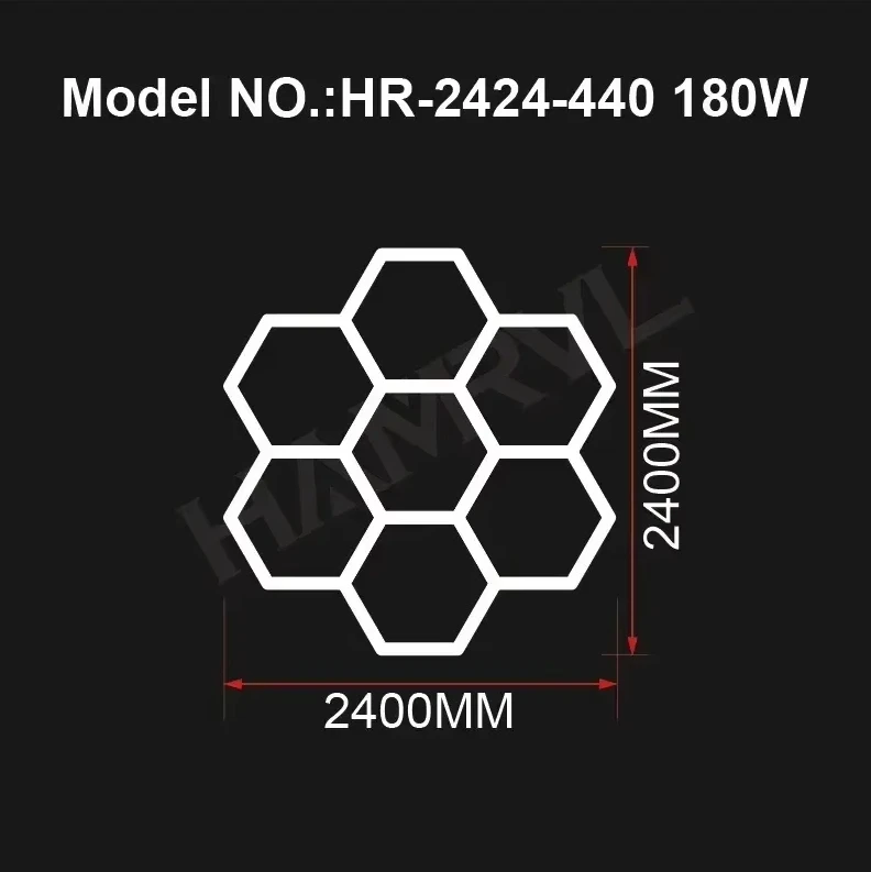 Hexagon LED-verlichting voor Garage Barbecue Winkel Kapperszaak Gym Bar Auto Detaillering Showroom 4S Workshop Plafondlamp Honingraat Buis